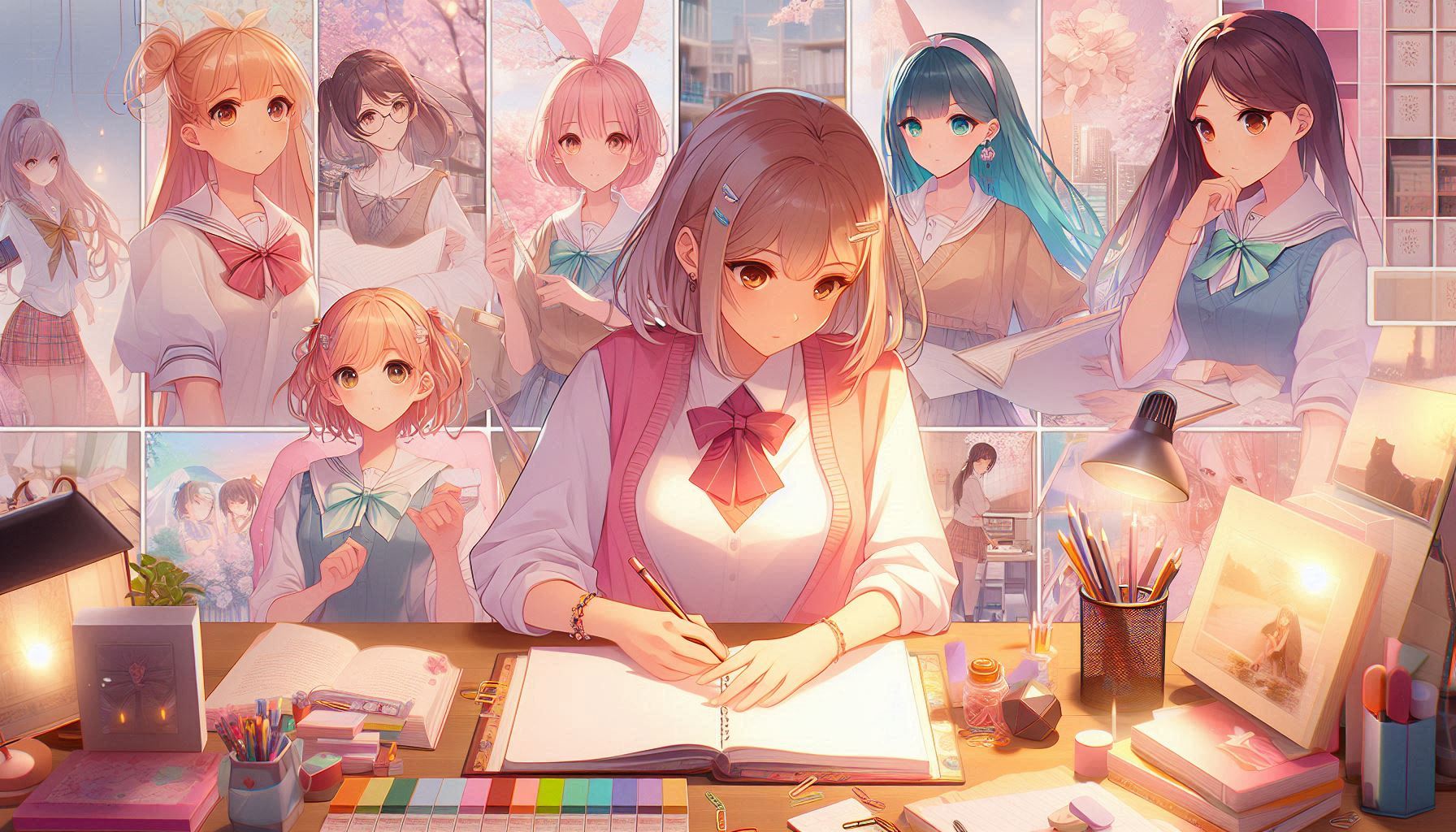 文章を書くかわいい女性